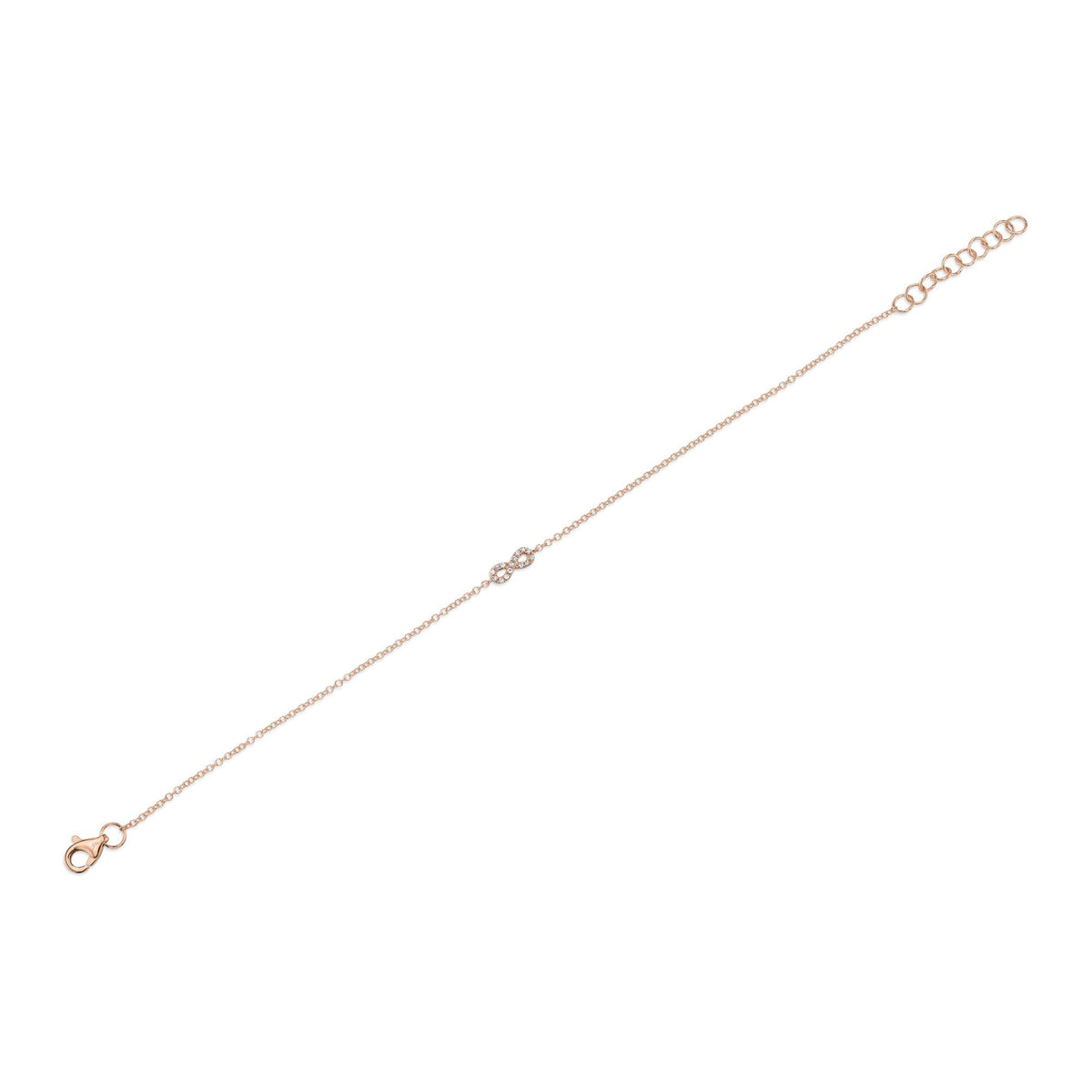 0.04CT 14K R/G DIAMOND INFINITY BRACELET