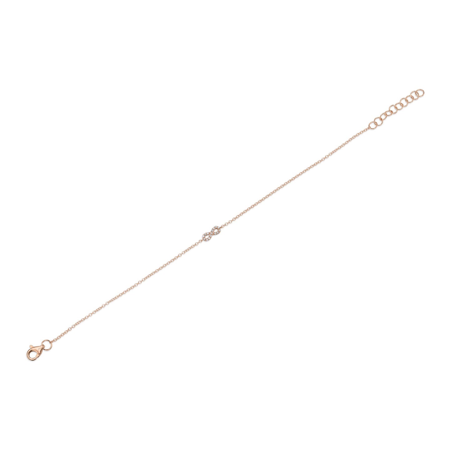 0.04CT 14K R/G DIAMOND INFINITY BRACELET