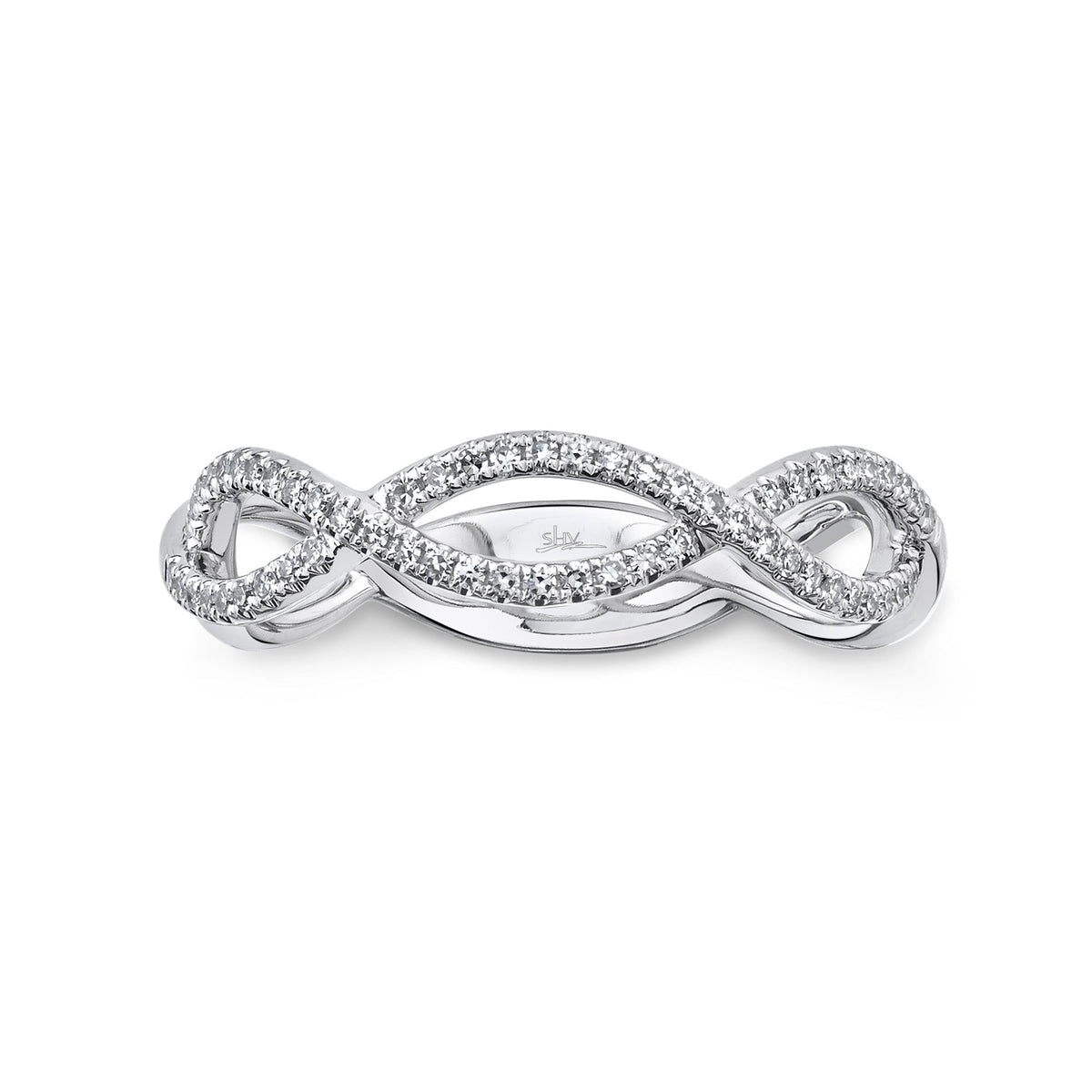 0.19CT 14K W/G DIAMOND INFINITY RING