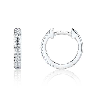 0.12CT 14K W/G DIAMOND PAVE HUGGIE EARRING