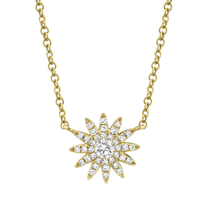 0.15CT 14K Y/G DIAMOND STARBURST NECKLACE