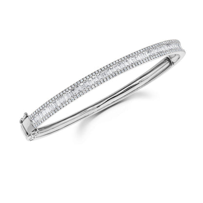 1.74CT 14K W/G DIAMOND BAGUETTE BANGLE