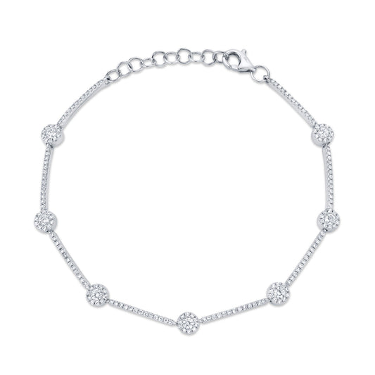 0.88CT 14K W/G DIAMOND BRACELET