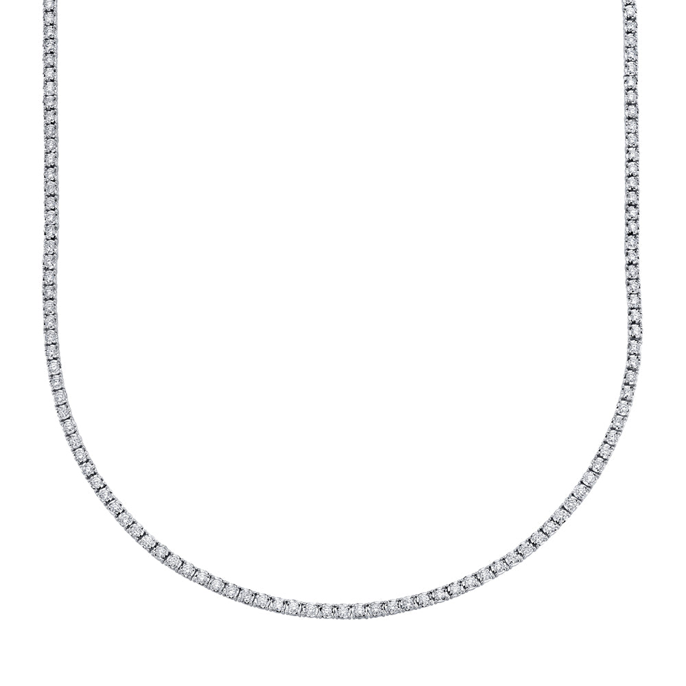 3.96CT 14K W/G DIAMOND TENNIS NECKLACE