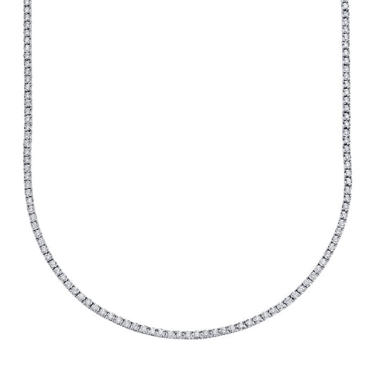 3.96CT 14K W/G DIAMOND TENNIS NECKLACE