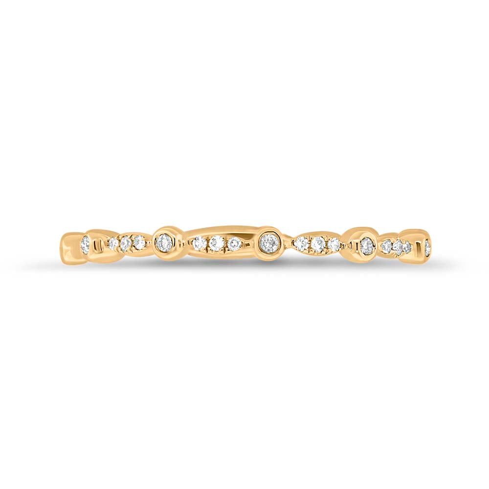 0.06CT 14K Y/G DIAMOND LADY'S BAND SZ 6