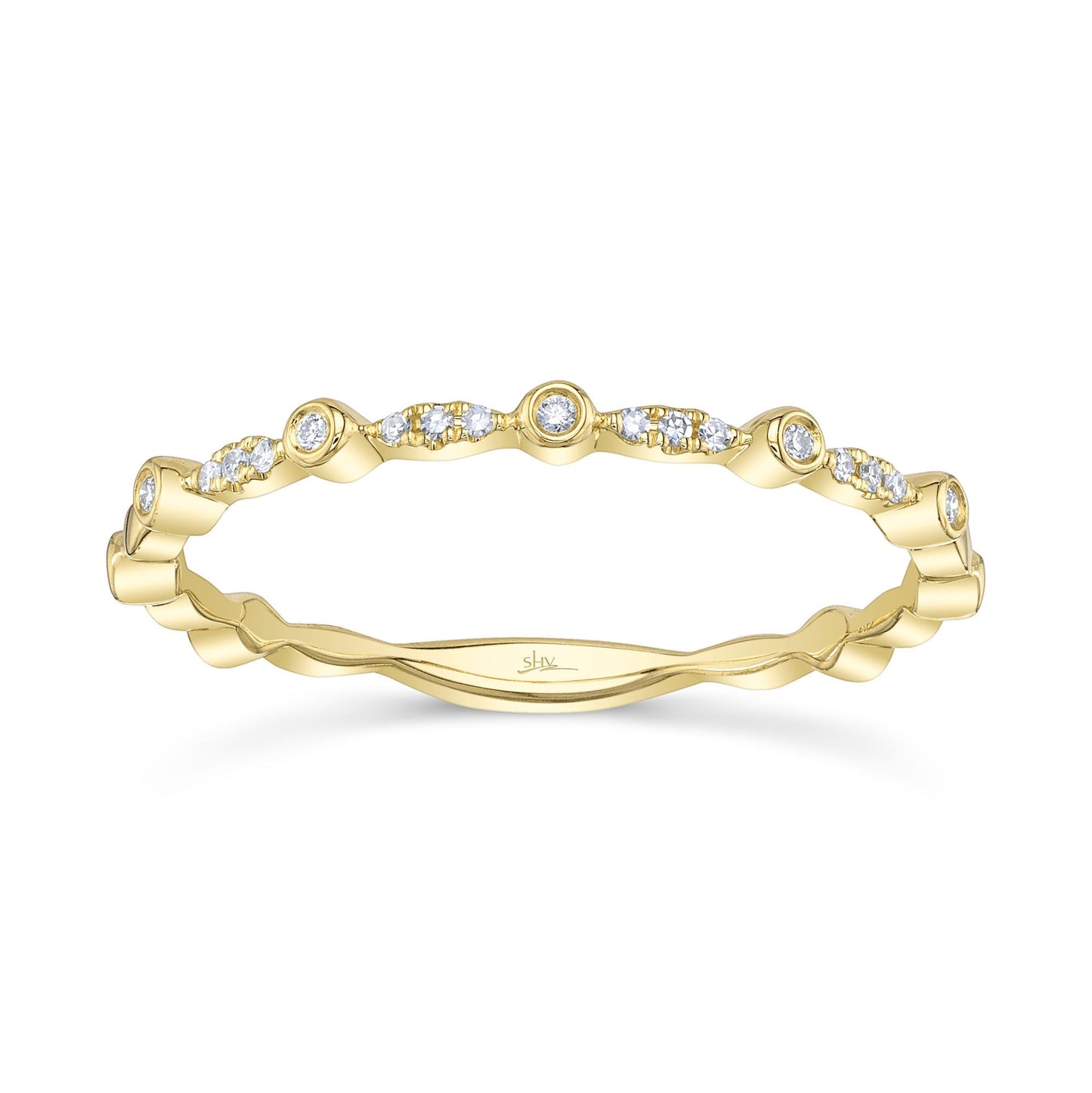 0.06CT 14K Y/G DIAMOND LADY'S BAND