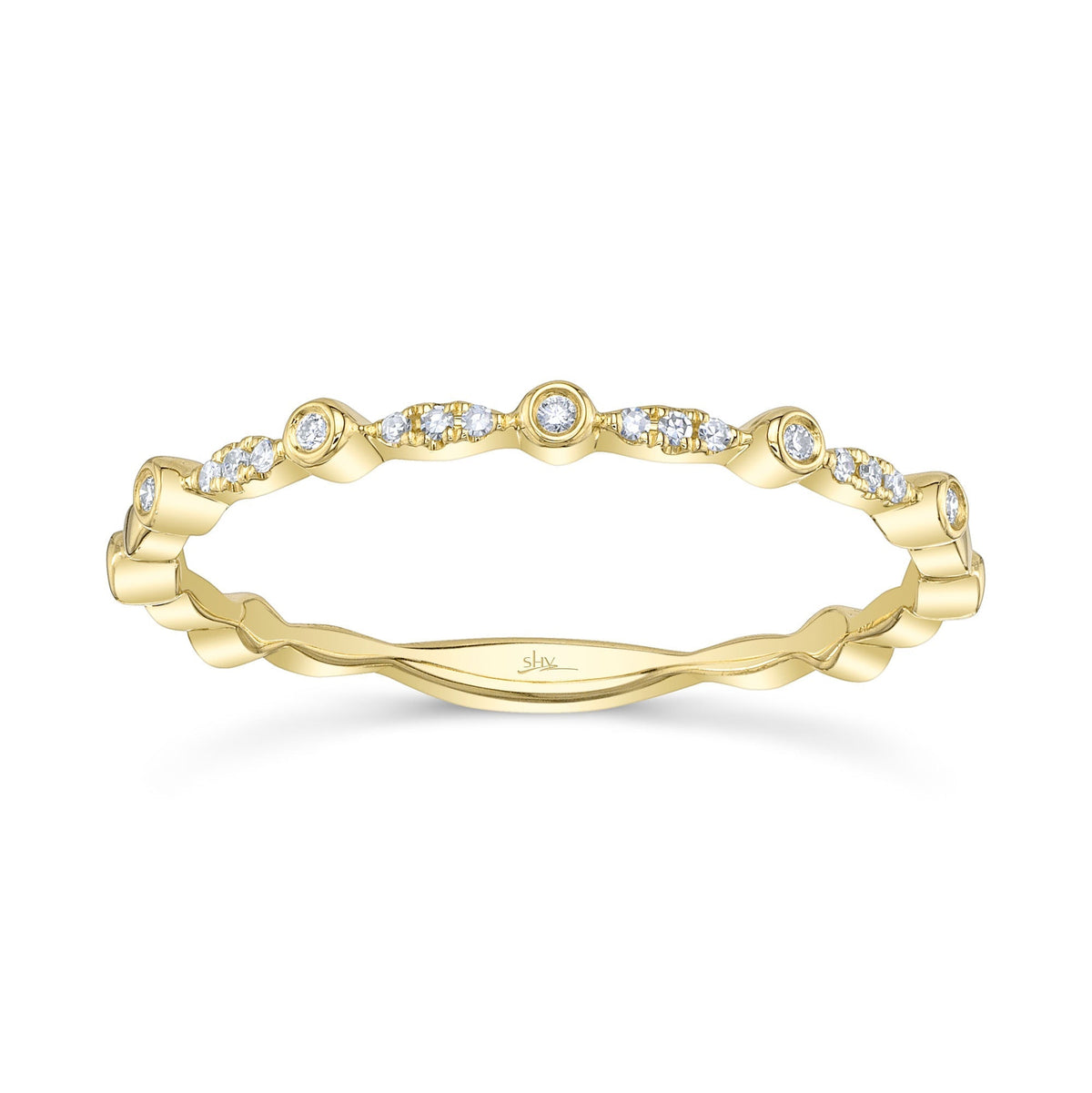 0.06CT 14K Y/G DIAMOND LADY'S BAND