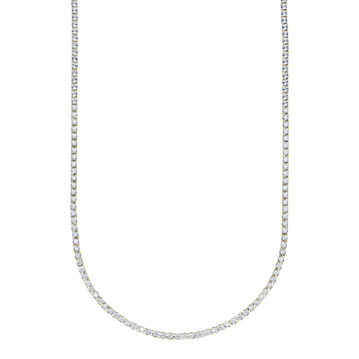 2.49CT 14K Y/G DIAMOND TENNIS NECKLACE