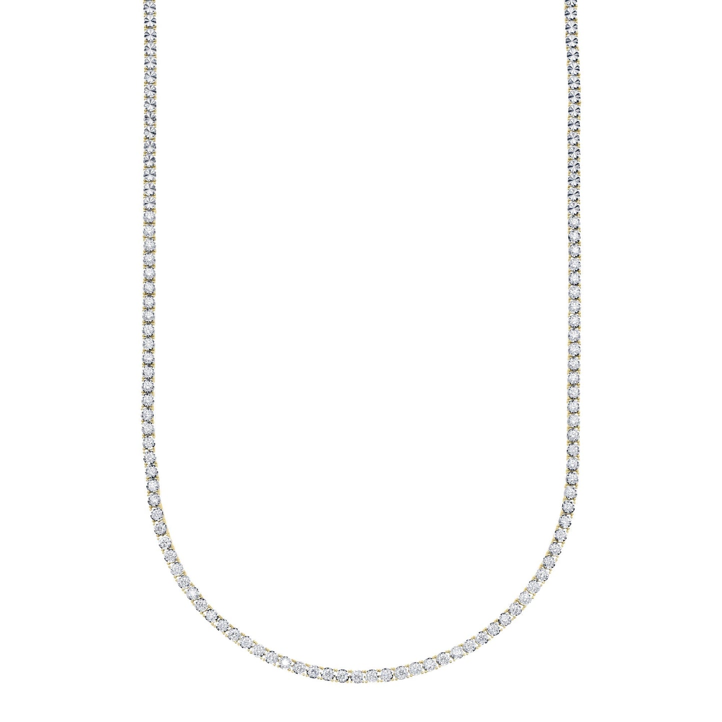 2.49CT 14K Y/G DIAMOND TENNIS NECKLACE