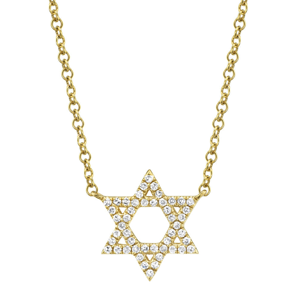 0.11CT 14K Y/G DIAMOND STAR OF DAVID NECKLACE