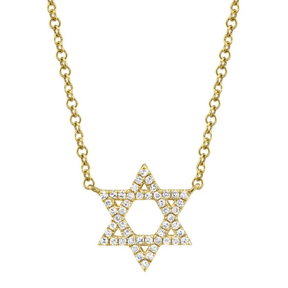 0.11CT 14K Y/G DIAMOND STAR OF DAVID NECKLACE