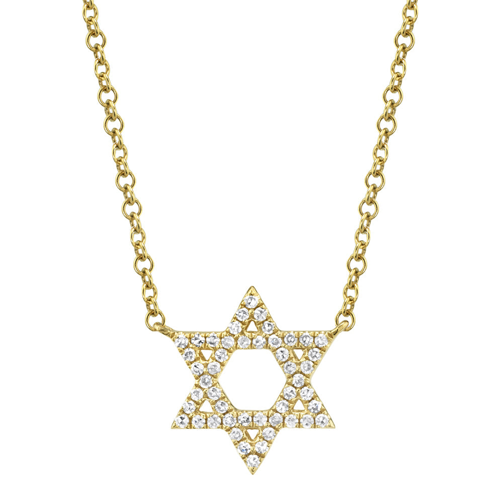 0.11CT 14K Y/G DIAMOND STAR OF DAVID NECKLACE