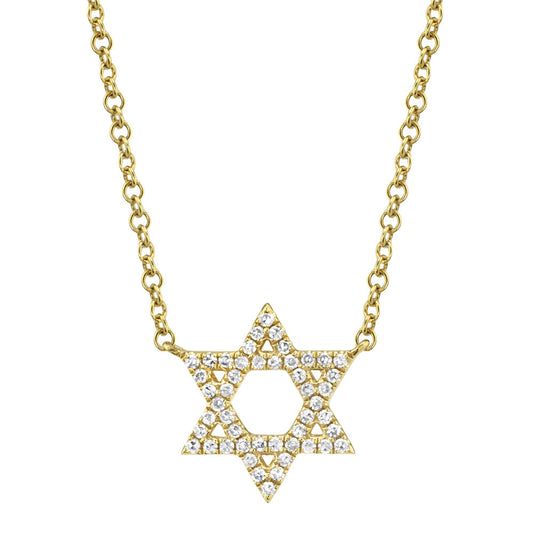 0.11CT 14K Y/G DIAMOND STAR OF DAVID NECKLACE