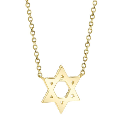 0.11CT 14K Y/G DIAMOND STAR OF DAVID NECKLACE
