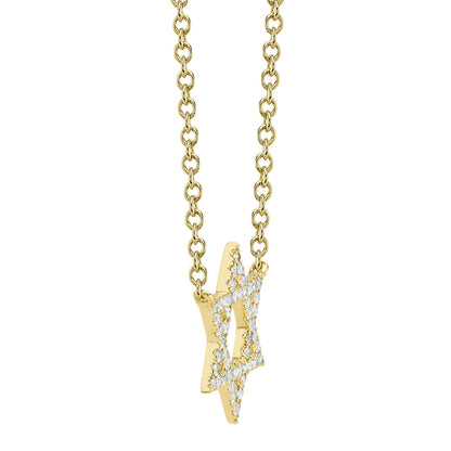 0.11CT 14K Y/G DIAMOND STAR OF DAVID NECKLACE