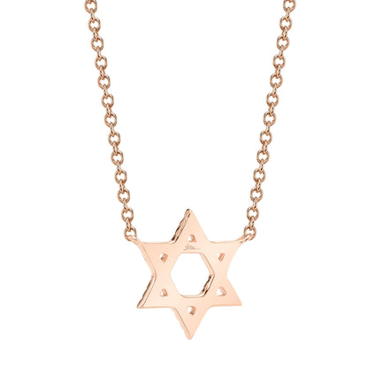 0.11CT 14K R/G DIAMOND STAR OF DAVID NECKLACE