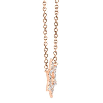 0.11CT 14K R/G DIAMOND STAR OF DAVID NECKLACE