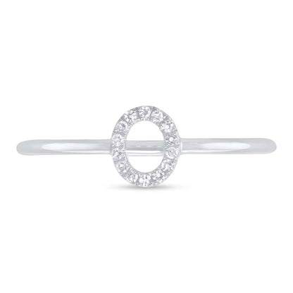 0.04CT 14K W/G DIAMOND LADY'S RING - INITIAL O
