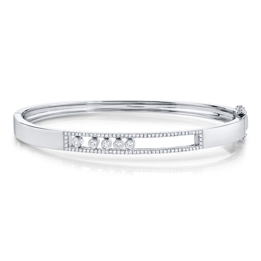 0.42CT 14K W/G DIAMOND BEZEL SLIDER BANGLE