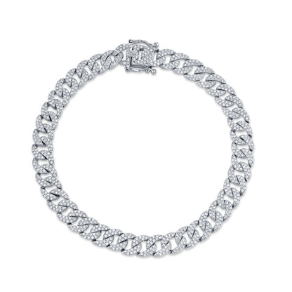 1.69CT 14K W/G DIAMOND PAVE LINK BRACELET