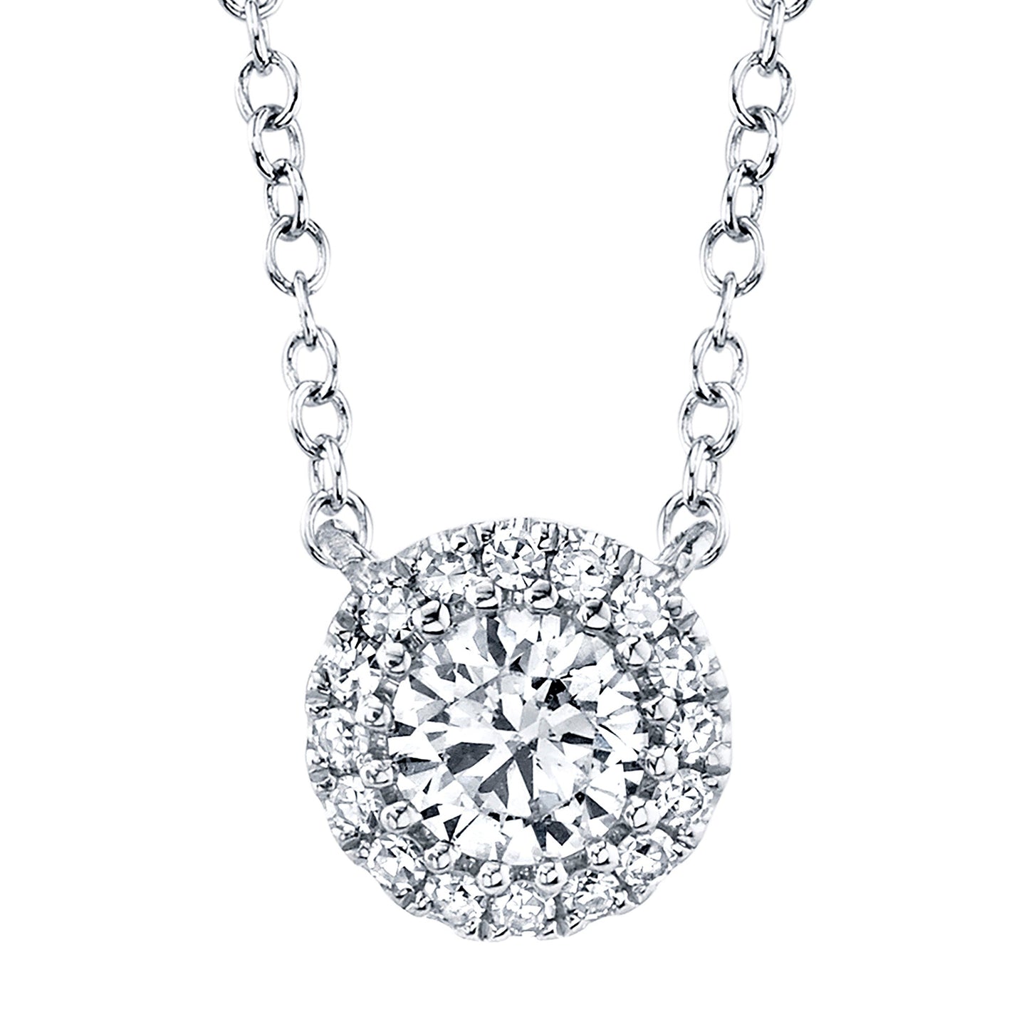 0.20CT-CTR(ROUND) 0.05CT-SIDE 14K W/G DIAMOND NECKLACE