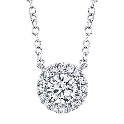 0.20CT-CTR(ROUND) 0.05CT-SIDE 14K W/G DIAMOND NECKLACE