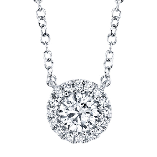 0.20CT-CTR(ROUND) 0.05CT-SIDE 14K W/G DIAMOND NECKLACE