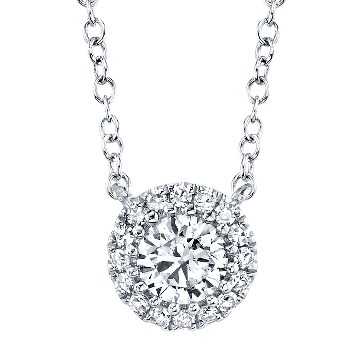 0.20CT-CTR(ROUND) 0.05CT-SIDE 14K W/G DIAMOND NECKLACE