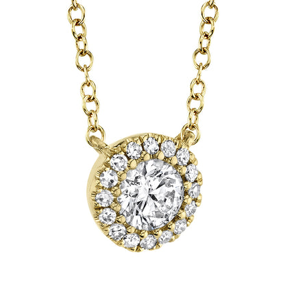 0.20CT-CTR(ROUND) 0.05CT-SIDE 14K Y/G DIAMOND NECKLACE