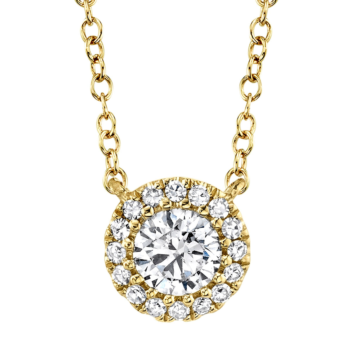 0.20CT-CTR(ROUND) 0.05CT-SIDE 14K Y/G DIAMOND NECKLACE