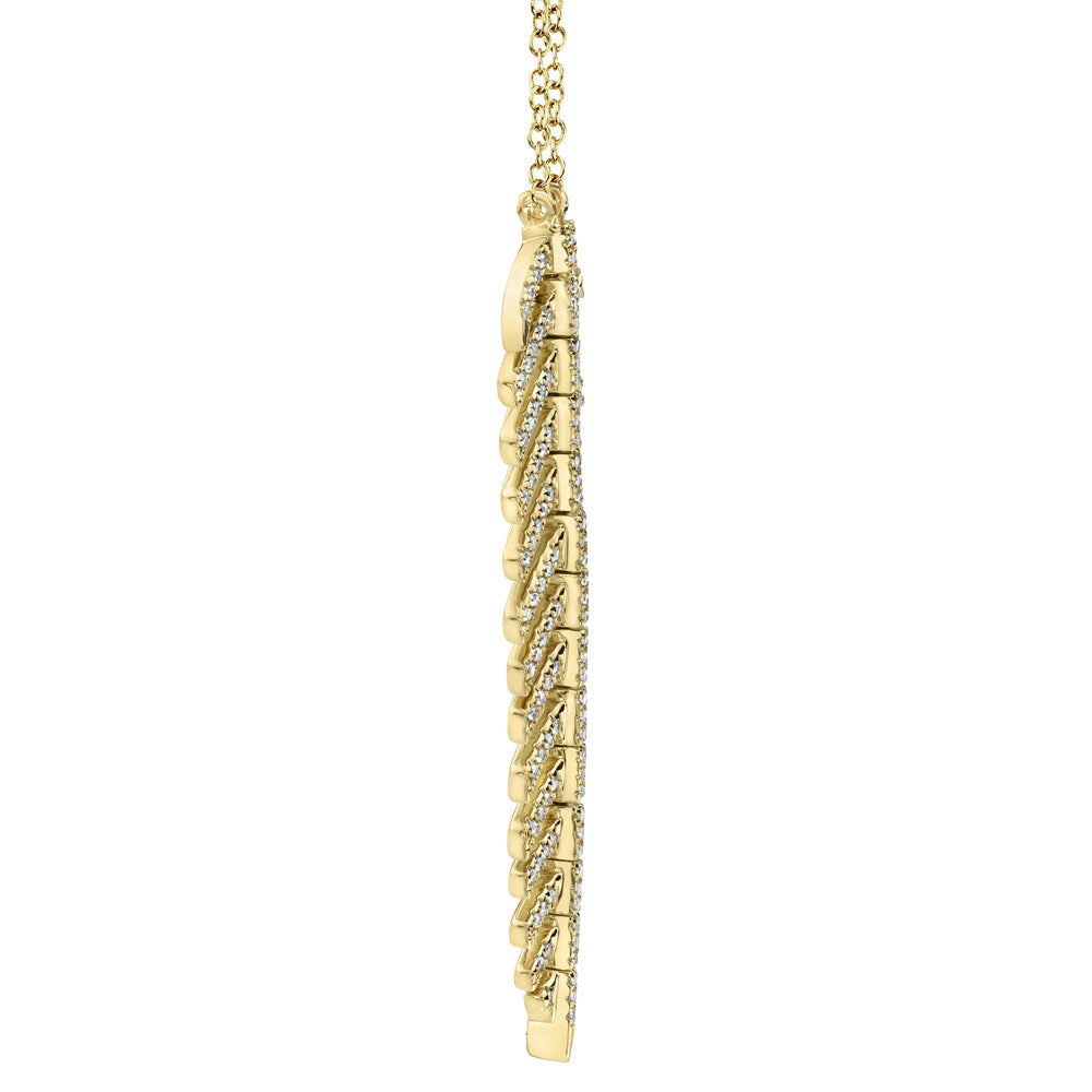 0.29CT DIAMOND 'Phoenix' FEATHER Pendant NECKLACE