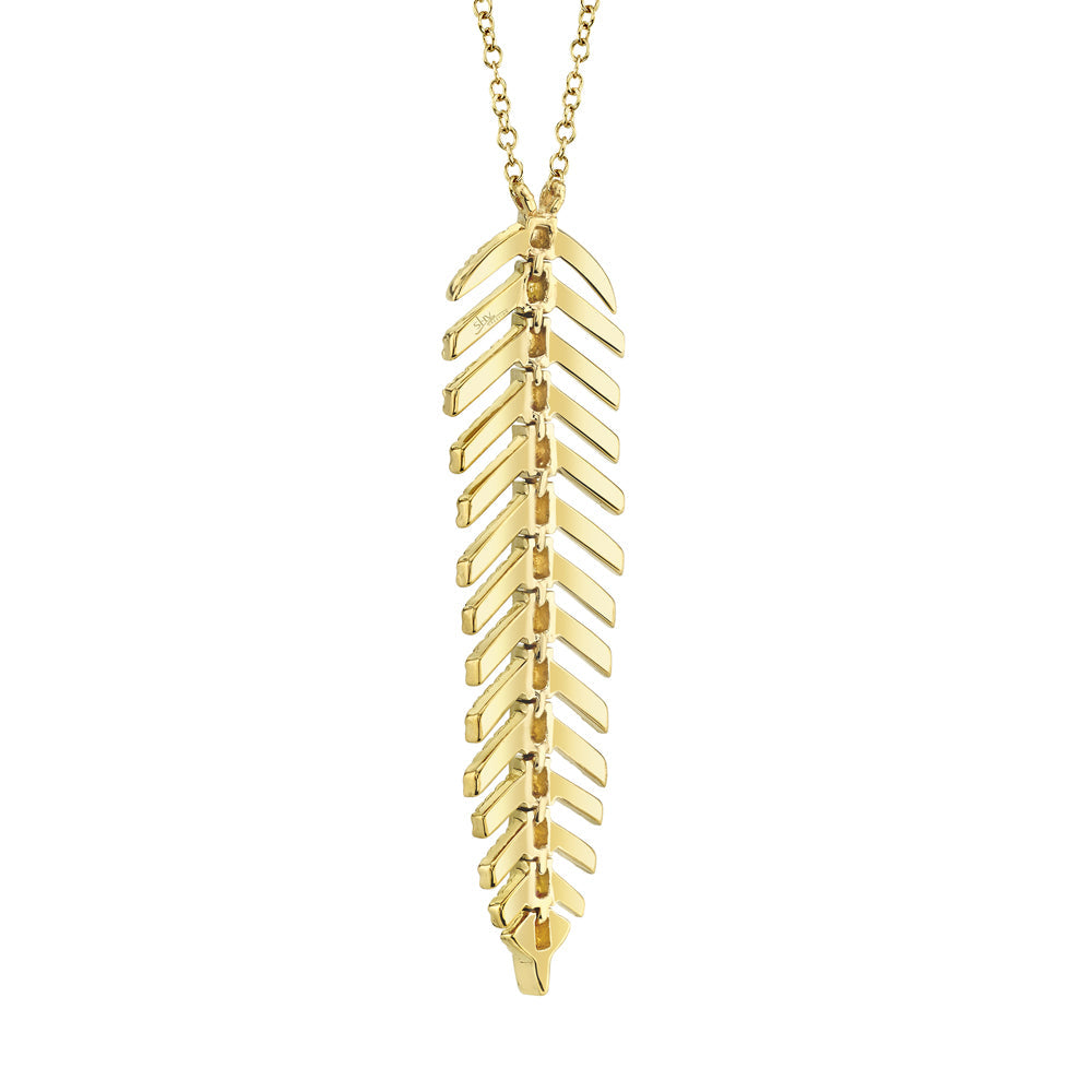 0.29CT DIAMOND 'Phoenix' FEATHER Pendant NECKLACE