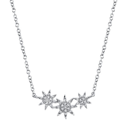 0.09CT 14K W/G DIAMOND STAR NECKLACE