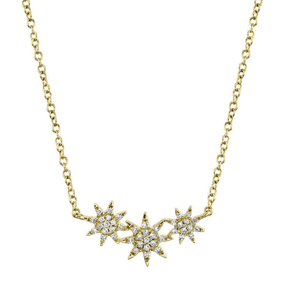 0.09CT 14K Y/G DIAMOND STAR NECKLACE
