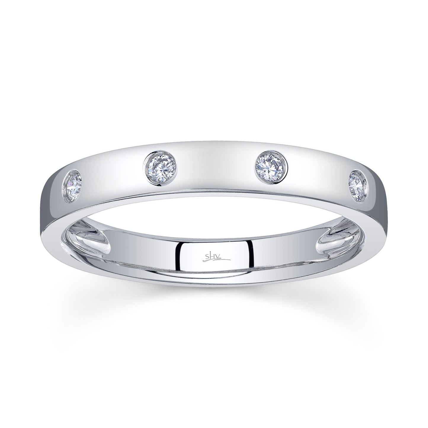 0.09CT 14K W/G DIAMOND LADY'S BAND