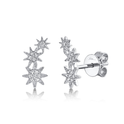 0.06CT 14K W/G DIAMOND STAR STUD EARRING