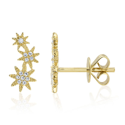 0.06CT 14K Y/G DIAMOND STAR STUD EARRING