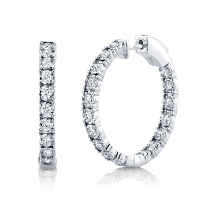 1.06CT 14K W/G DIAMOND HOOP EARRING