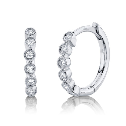 0.11CT 14K W/G DIAMOND HUGGIE EARRING