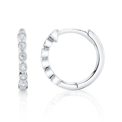 0.11CT 14K W/G DIAMOND HUGGIE EARRING