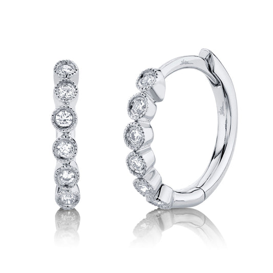 0.11CT 14K W/G DIAMOND HUGGIE EARRING