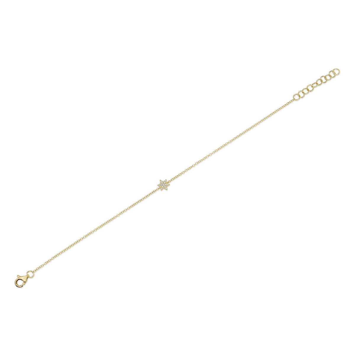 0.03CT 14K Y/G DIAMOND STAR OF DAVID BRACELET