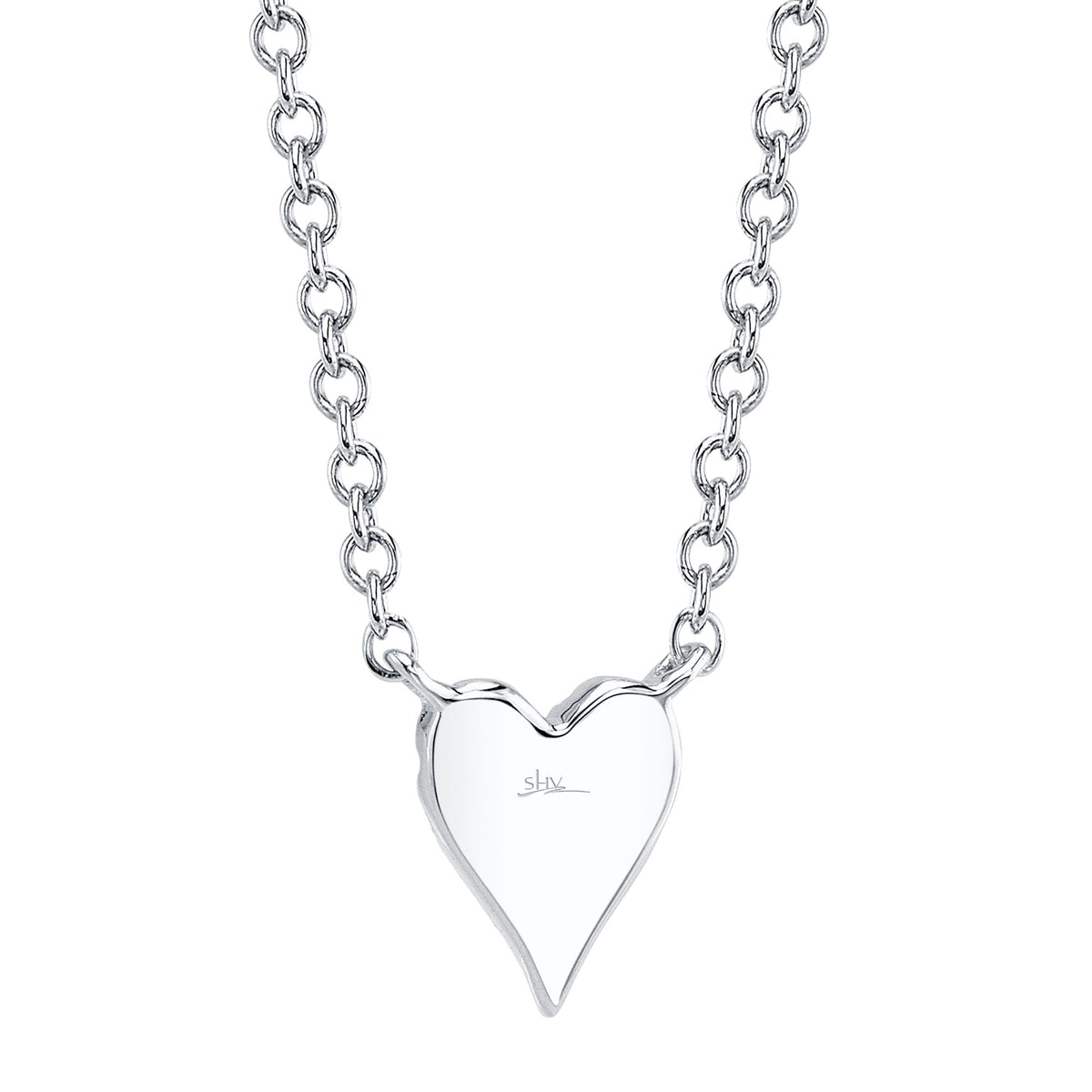 0.05CT 14K W/G DIAMOND PAVE HEART NECKLACE