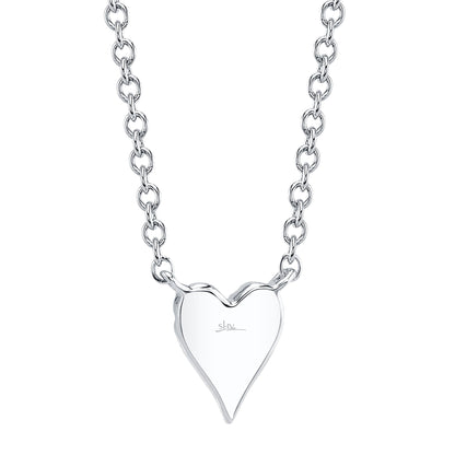 0.05CT 14K W/G DIAMOND PAVE HEART NECKLACE