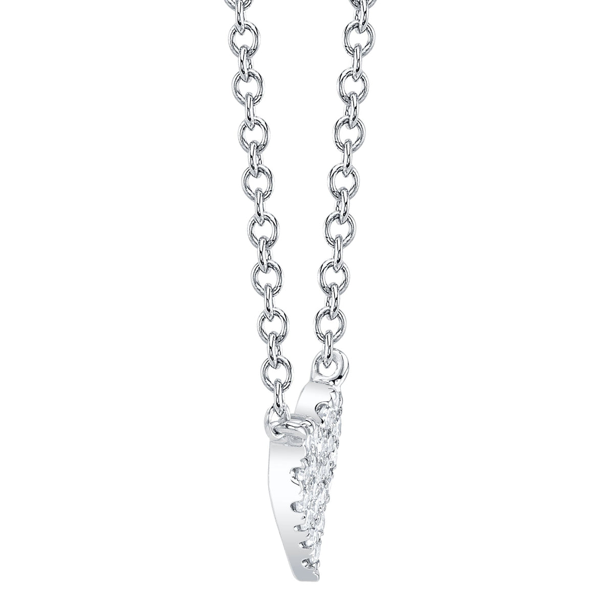 0.05CT 14K W/G DIAMOND PAVE HEART NECKLACE
