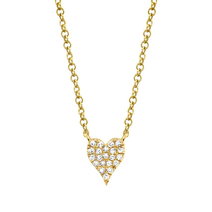 Amor 0.05Ct Diamond Pave Heart Pendant Necklace - Mini