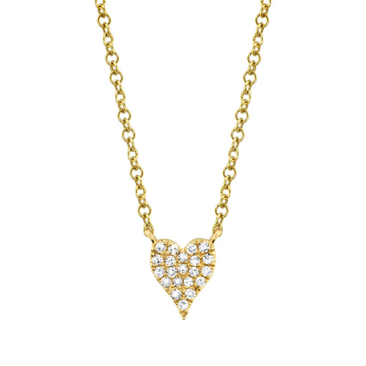 Amor 0.05Ct Diamond Pave Heart Pendant Necklace - Mini