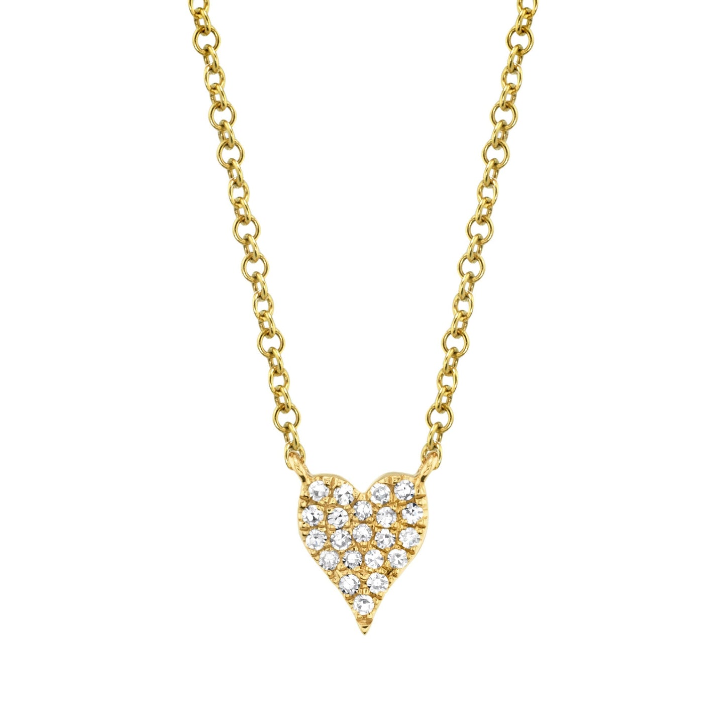 0.05CT 14K Y/G DIAMOND PAVE HEART NECKLACE