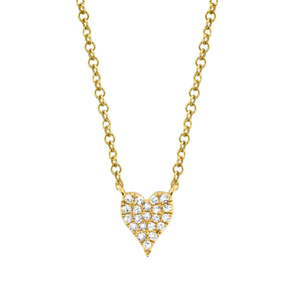 0.05CT 14K Y/G DIAMOND PAVE HEART NECKLACE